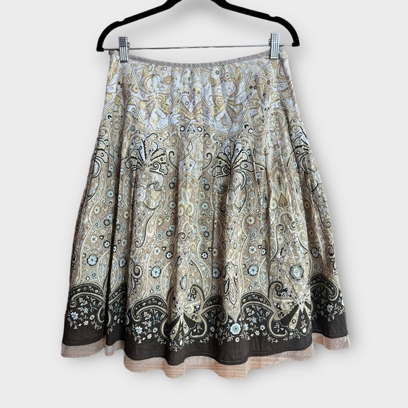 Talbots • Pleated Paisley Print A-Line Skirt - Picture 5 of 7